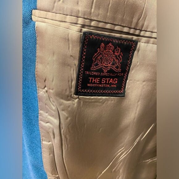 The Stag Mens 48R Teal Sports Coat w/ Gold Buttons - Picture 2 of 4